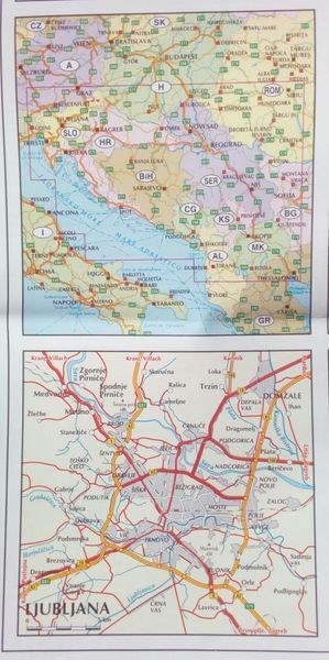 БАЛКАНСЬКІ КРАЇНИ карта автомобільних шляхів 1: 800 000 952453456 фото
