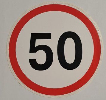 Большая наклейка "ОГРАНИЧЕНИЕ СКОРОСТИ 50 км/ч" 2126363765 фото