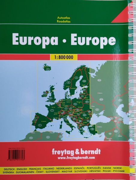 Книга Autoatlas &bull; Roadatlas EUROPA &bull; EUROPE Атлас дорог Европы freytag & berndt 1 : 800 000 спираль АЕ 0001 фото
