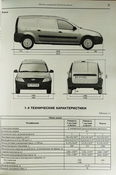 Книга ВАЗ LADA LARGUS Моделі з 2012 р. Універсал / Фургон / Універсал Cross Експлуатація &bull; Обслуговування &bull; Ремонт 1042950705 фото