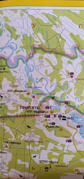 Карта ЧОРНОБИЛЬСЬКА ЗОНА ВІДЧУЖЕННЯ Туристична карта 1 : 140 000 2021 рік 1409995923 фото