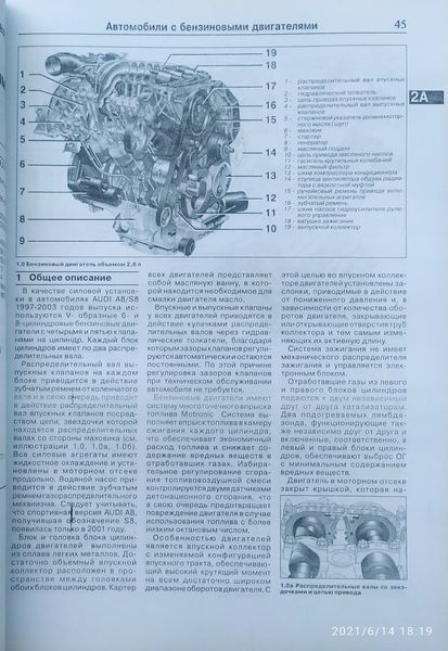 Книга AUDI A8 / S8
1997-2003 гг. выпуска
Бензин &bull; Дизель
Руководство по ремонту и эксплуатации 35 фото